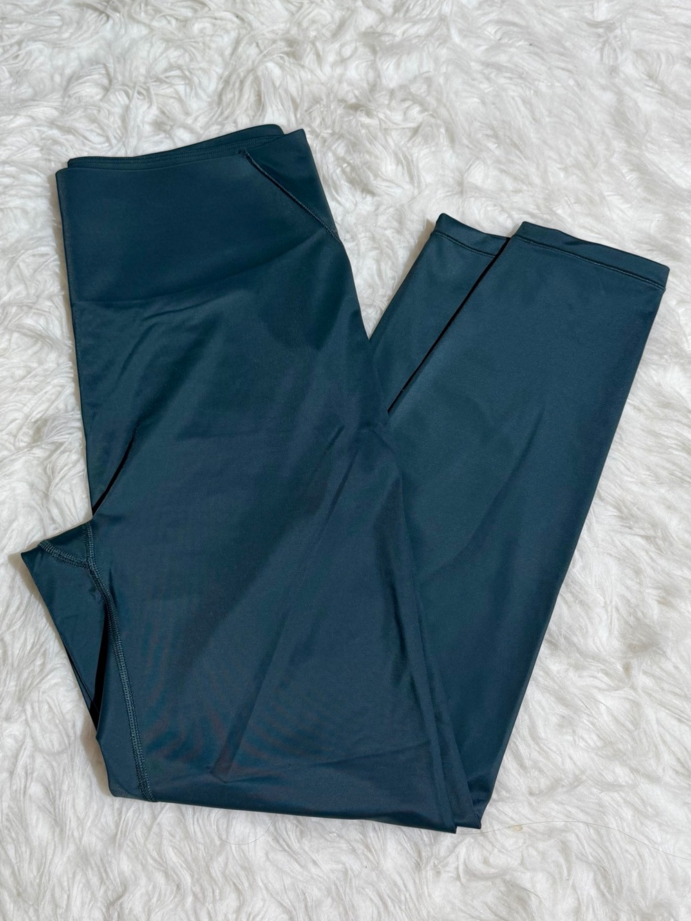 NWT Nike Skims XL Shine High-Waisted Bonded 26" Leggings Dark Teal Workout Pants